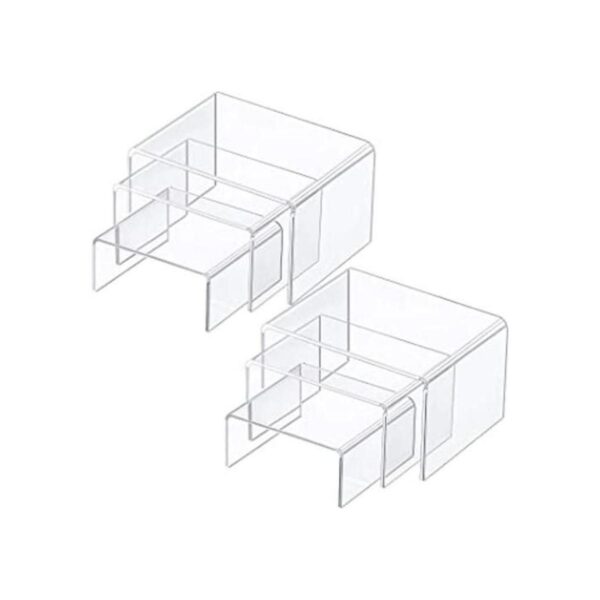 Chuangdi Juego de 2 estantes de acrílico transparente_1