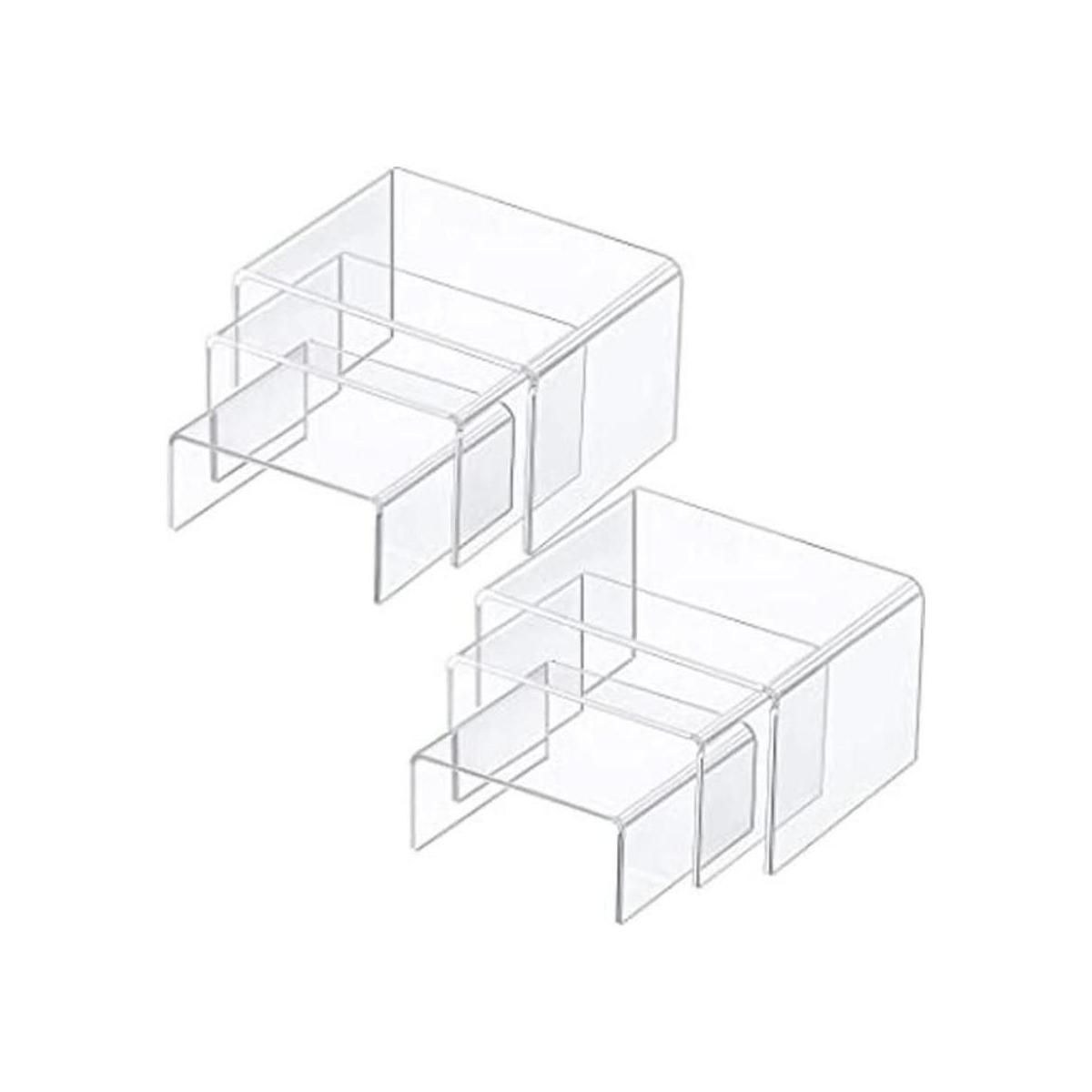 Chuangdi Juego de 2 estantes de acrílico transparente