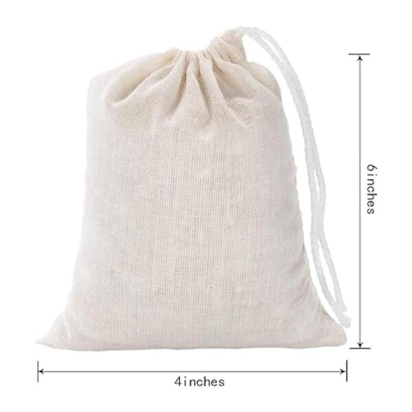 Tatuo 50 bolsas de muselina de algodón con cordón bolsa_2