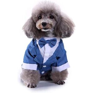 GabeFish Chaquetas de boda negras para perros con pajarita
