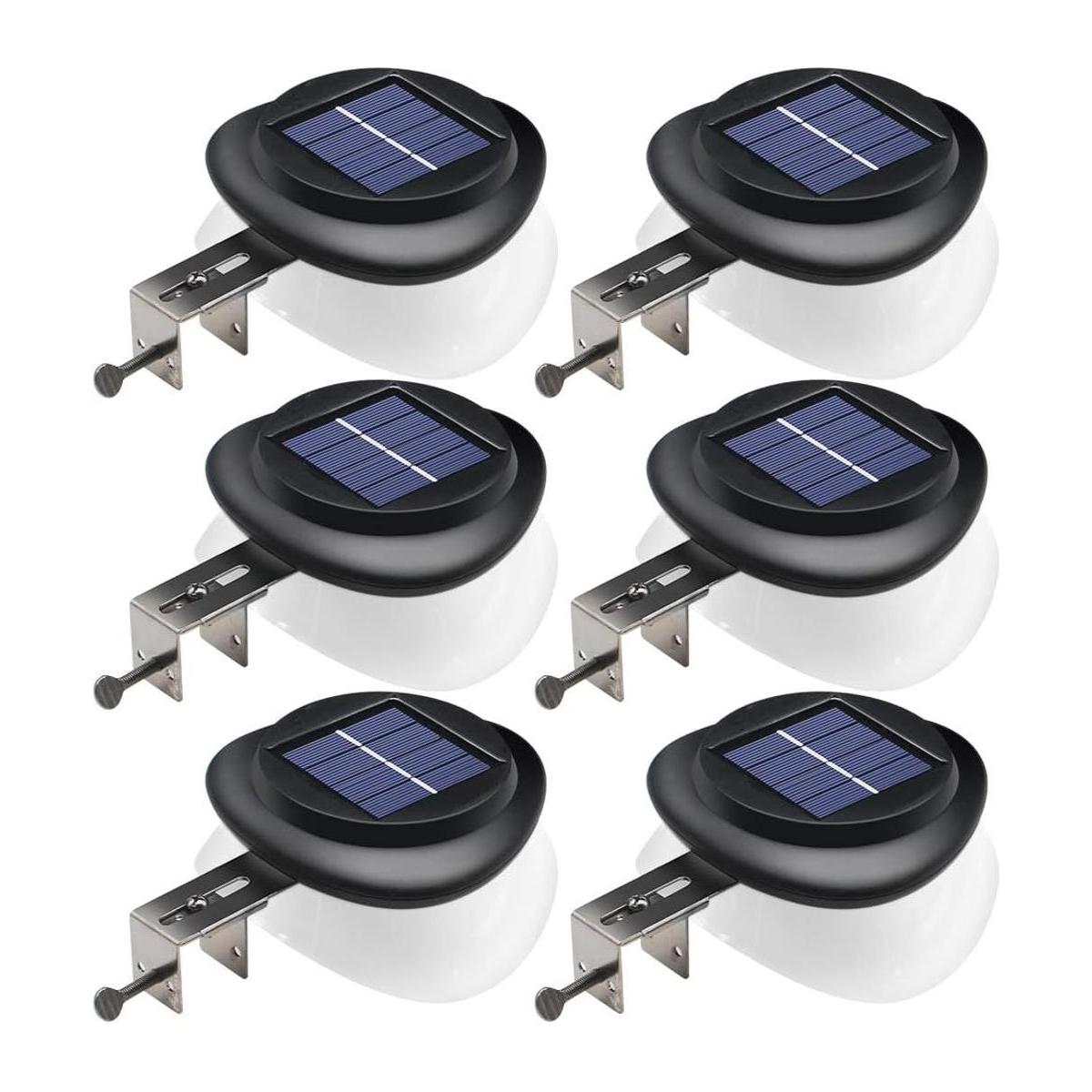 DBF Luces solares de canalón mejoradas con 9 luces LED