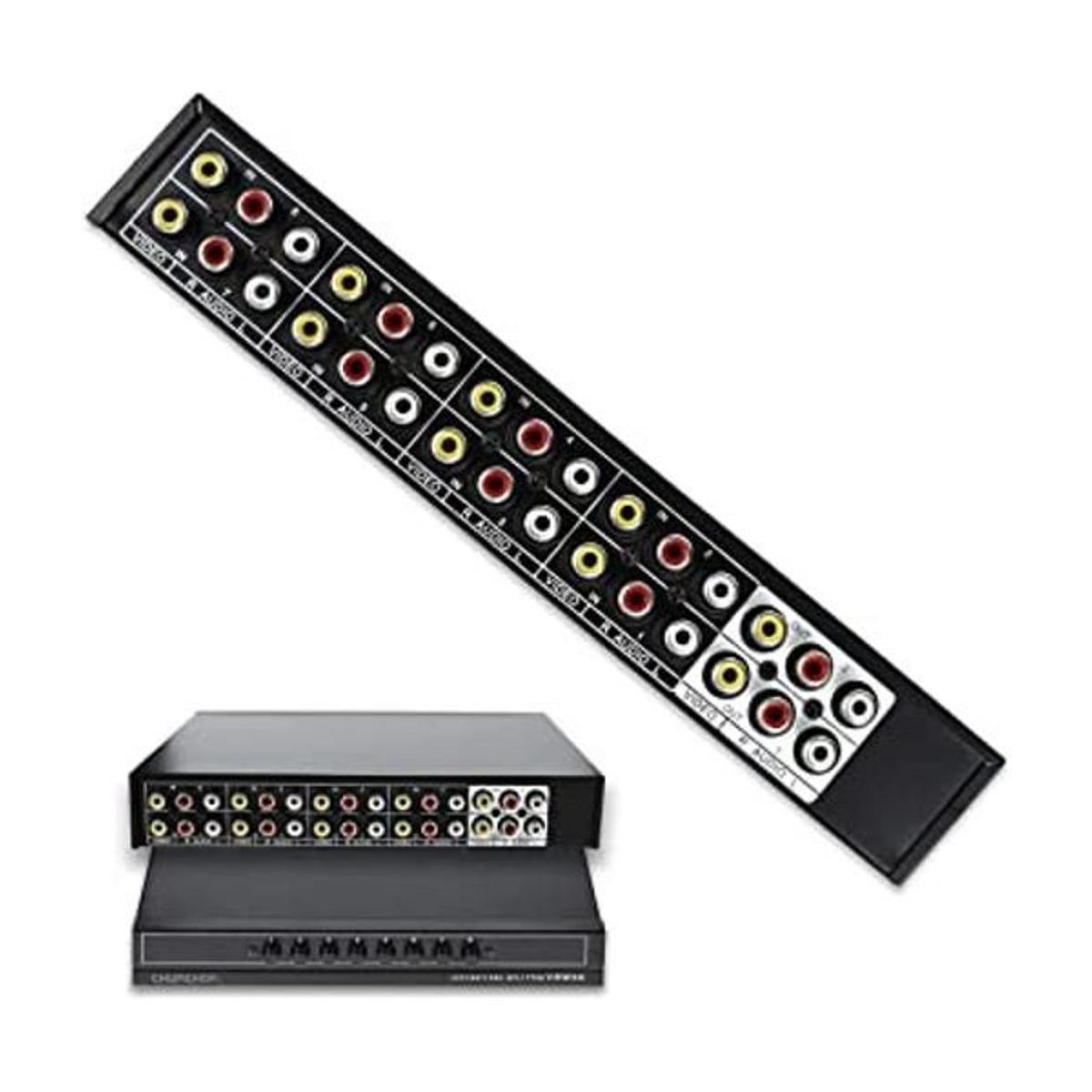 CHUNGHOP 8 en 2 salida 8 vías compuesto AV Switcher 3 RCA
