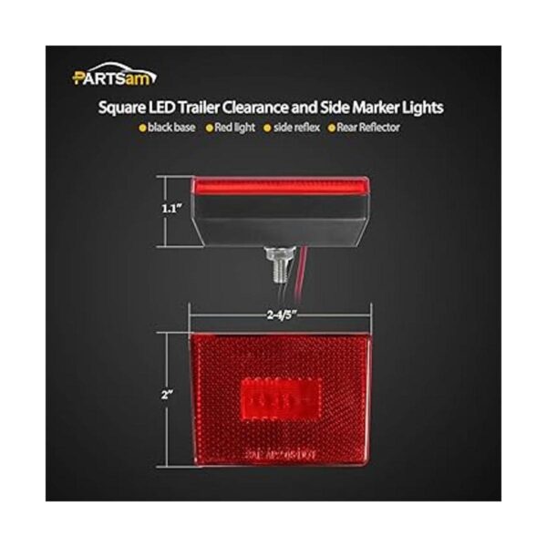 Partsam 4 luces LED cuadradas 2 ámbar 2 rojo para_6