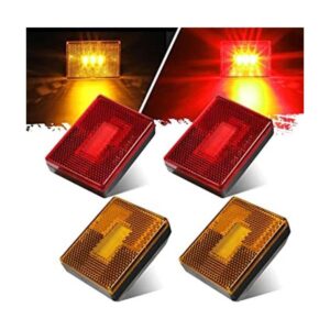 Partsam 4 luces LED cuadradas 2 ámbar 2 rojo para_1