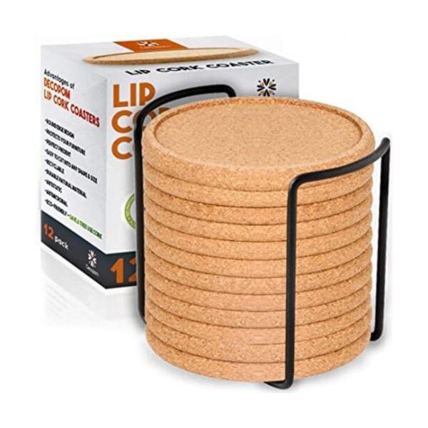 Posavasos de corcho con labio para bebidas absorbentes_1