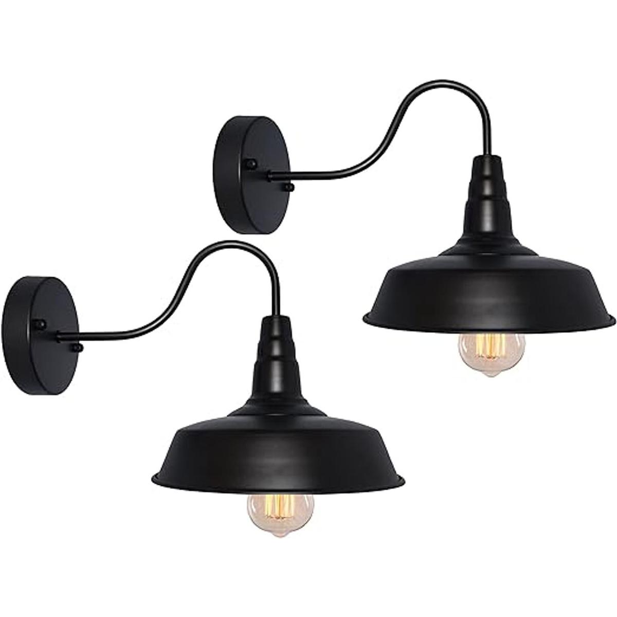 BRIGHTESS 61 Aplique de pared negro retro con cuello de