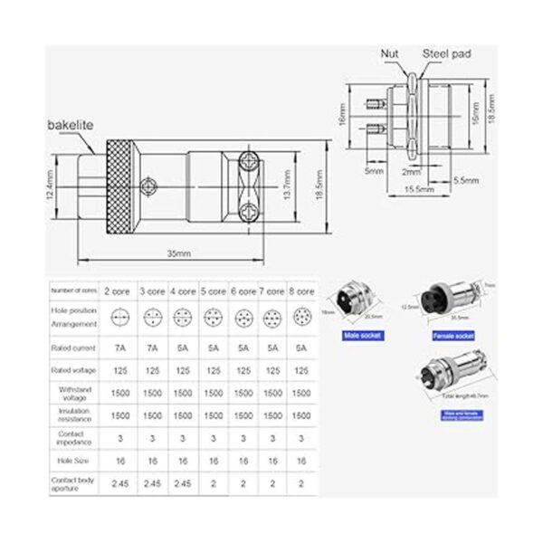 DIYhz GX16 Adaptador de conector de aviación de metal_4
