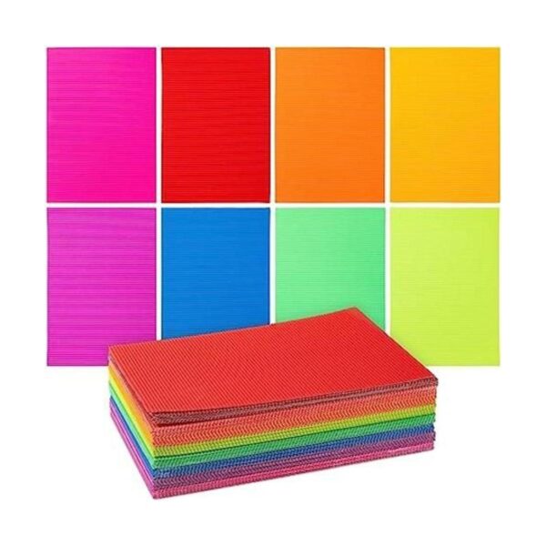 Paquete de 64 hojas de cartón corrugado de colores para