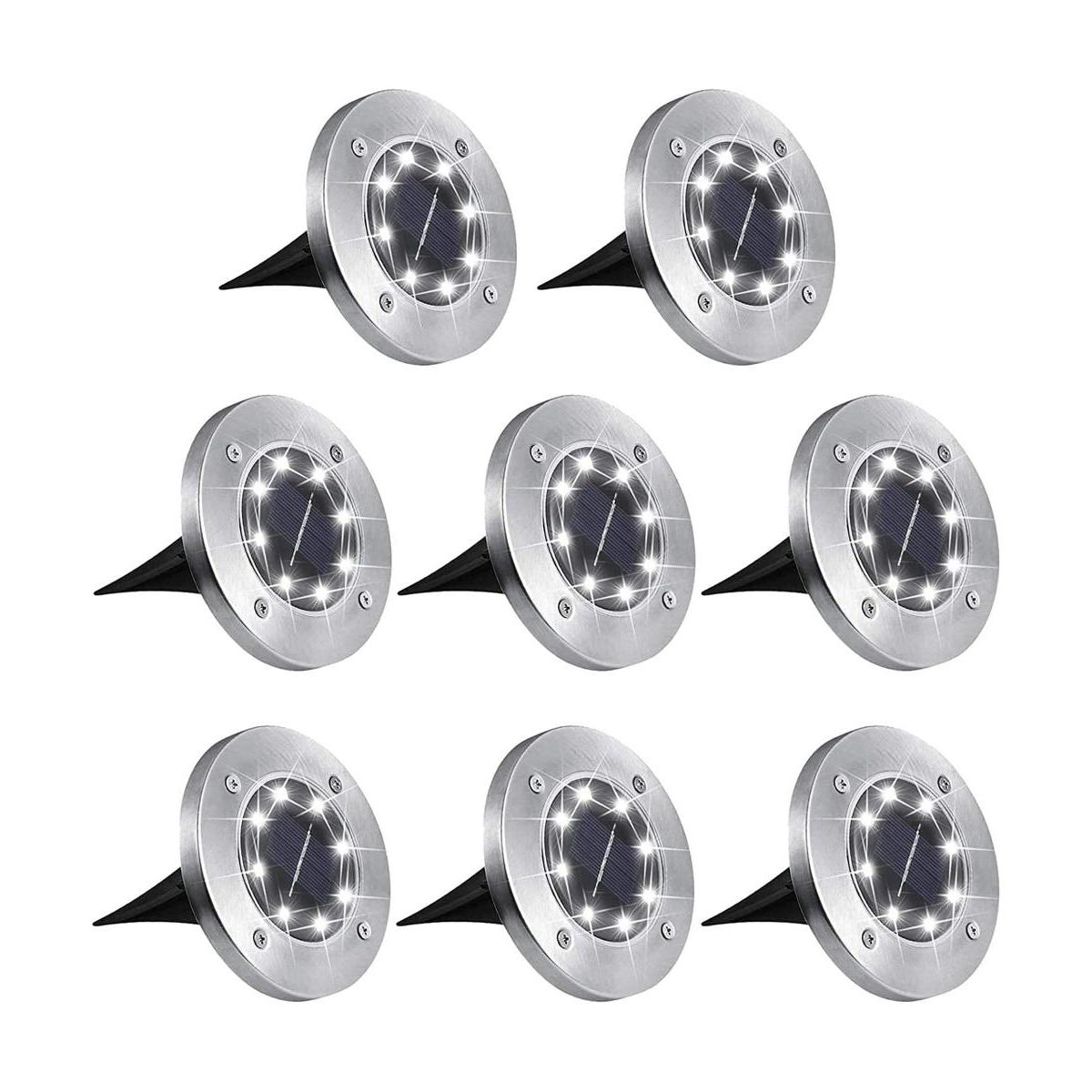 Luces solares para el suelo 8 luces de jardín LED