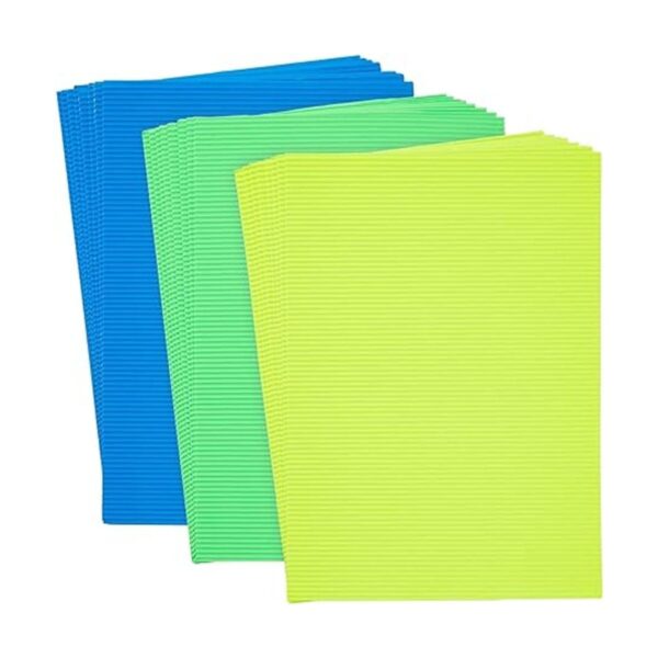 Paquete de 64 hojas de cartón corrugado de colores para