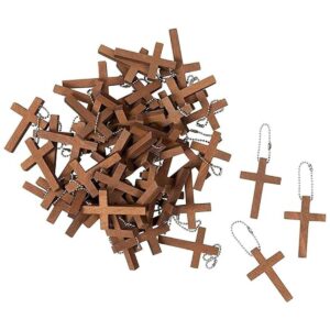 Bright Creations Paquete de 50 mini llaveros de madera con