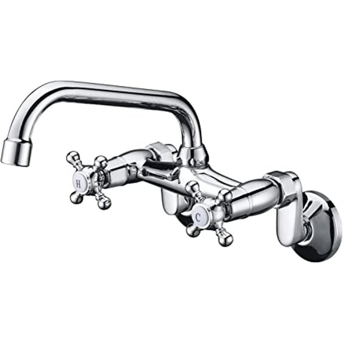 Sumerain Grifos de cocina para montaje en pared 2 manijas