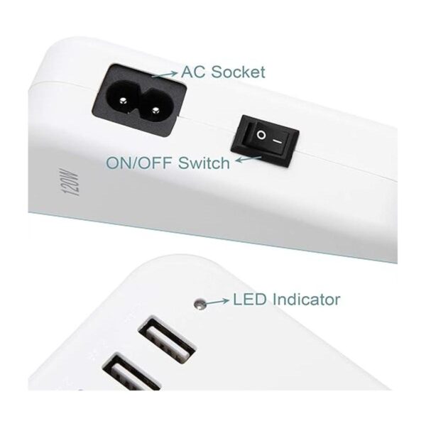 Estación de carga USB de 120 W 24 A 10 puertos para varios_4