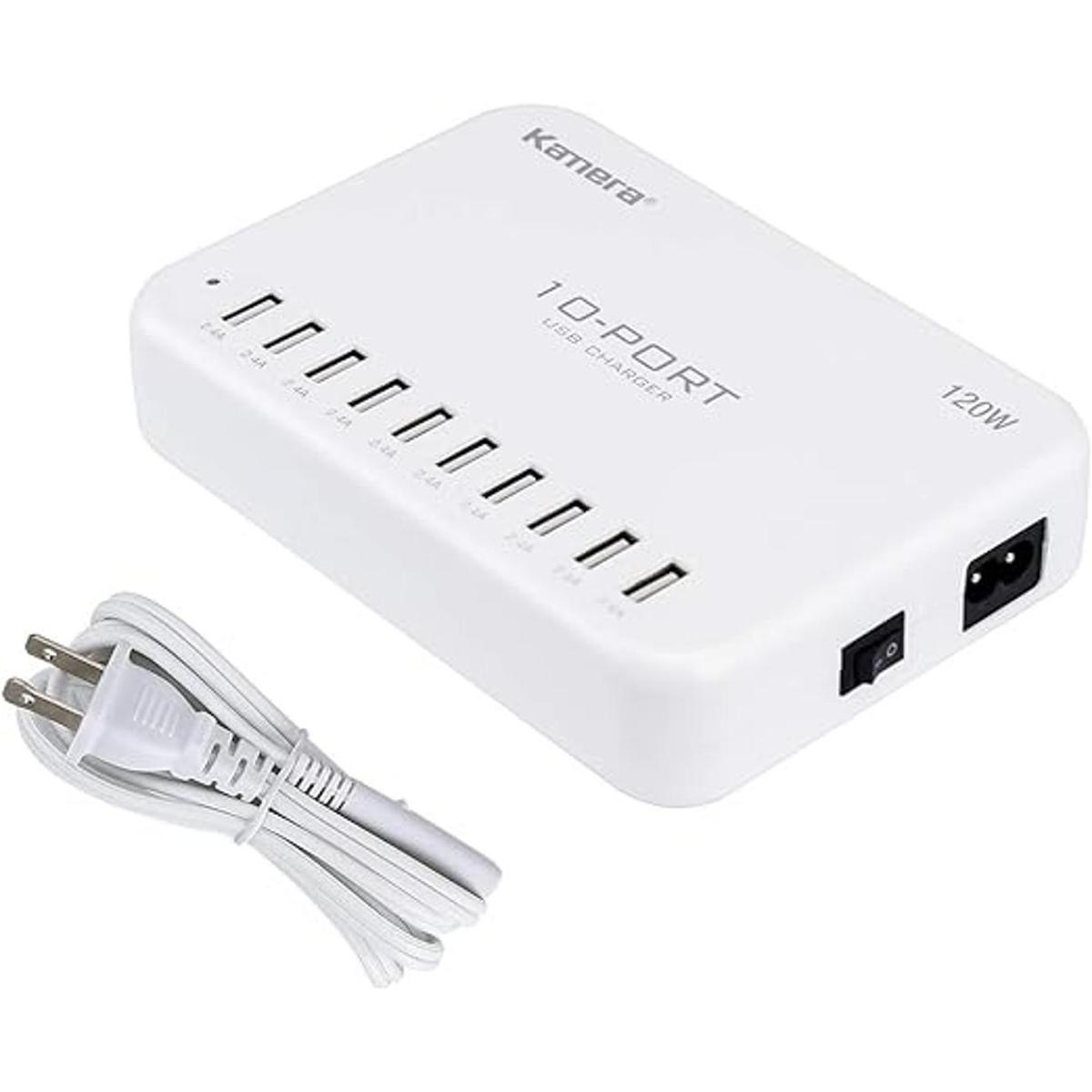 Estación de carga USB de 120 W 24 A 10 puertos para varios