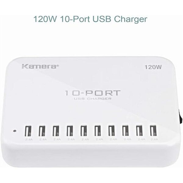 Estación de carga USB de 120 W 24 A 10 puertos para varios_2