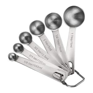 Juego de 6 cucharas medidoras de acero inoxidable 188 de