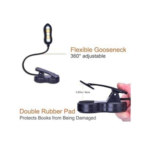 Luz de libro recargable lámpara LED con clip 3 colores x_4