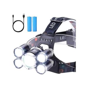 Linterna frontal LED recargable por USB 9000 lúmenes