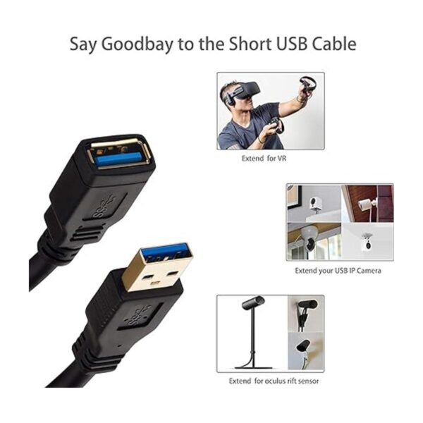 NC XQIN Cable USB de tipo A y 3.0 con conexión macho a