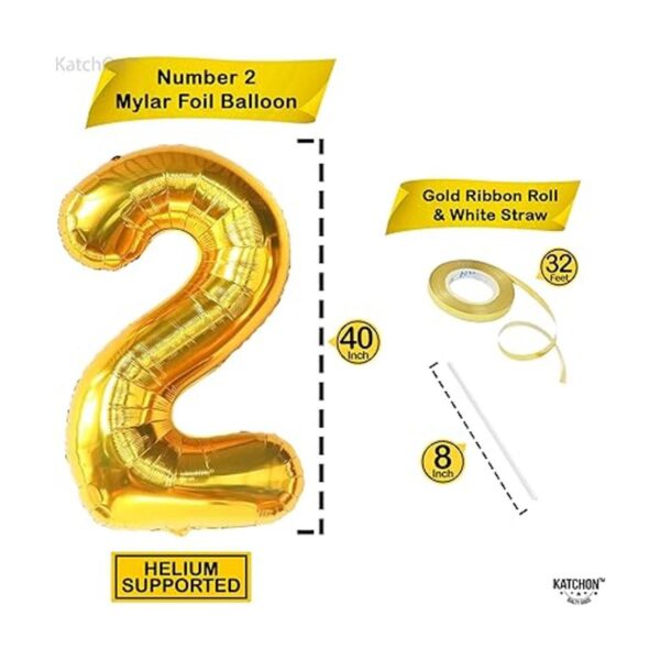 KatchOn Globos dorados en forma de números con látex set_4