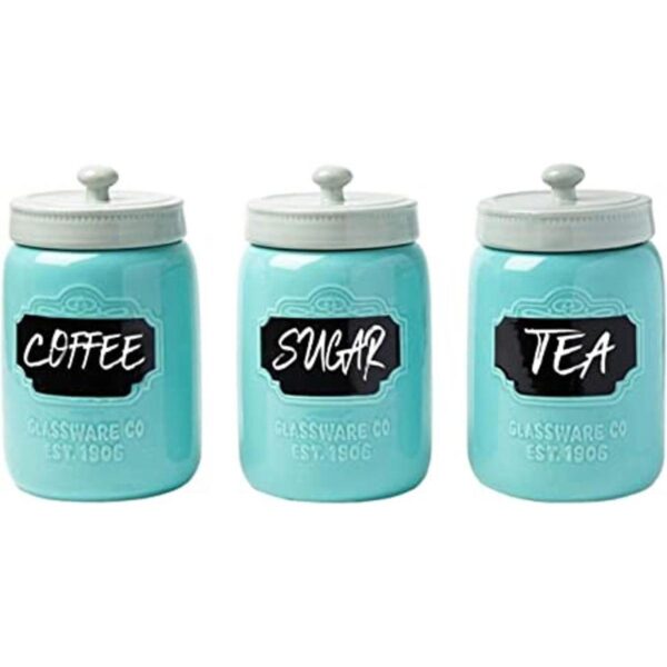 Mason Jar Juego de 3 recipientes de cerámica para cocina_1