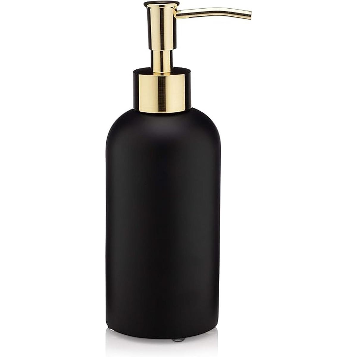 EssentraHome Dispensador de jabón líquido negro mate con
