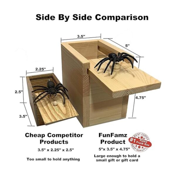 FunFamz Caja de madera con diseño de araña original caja_6