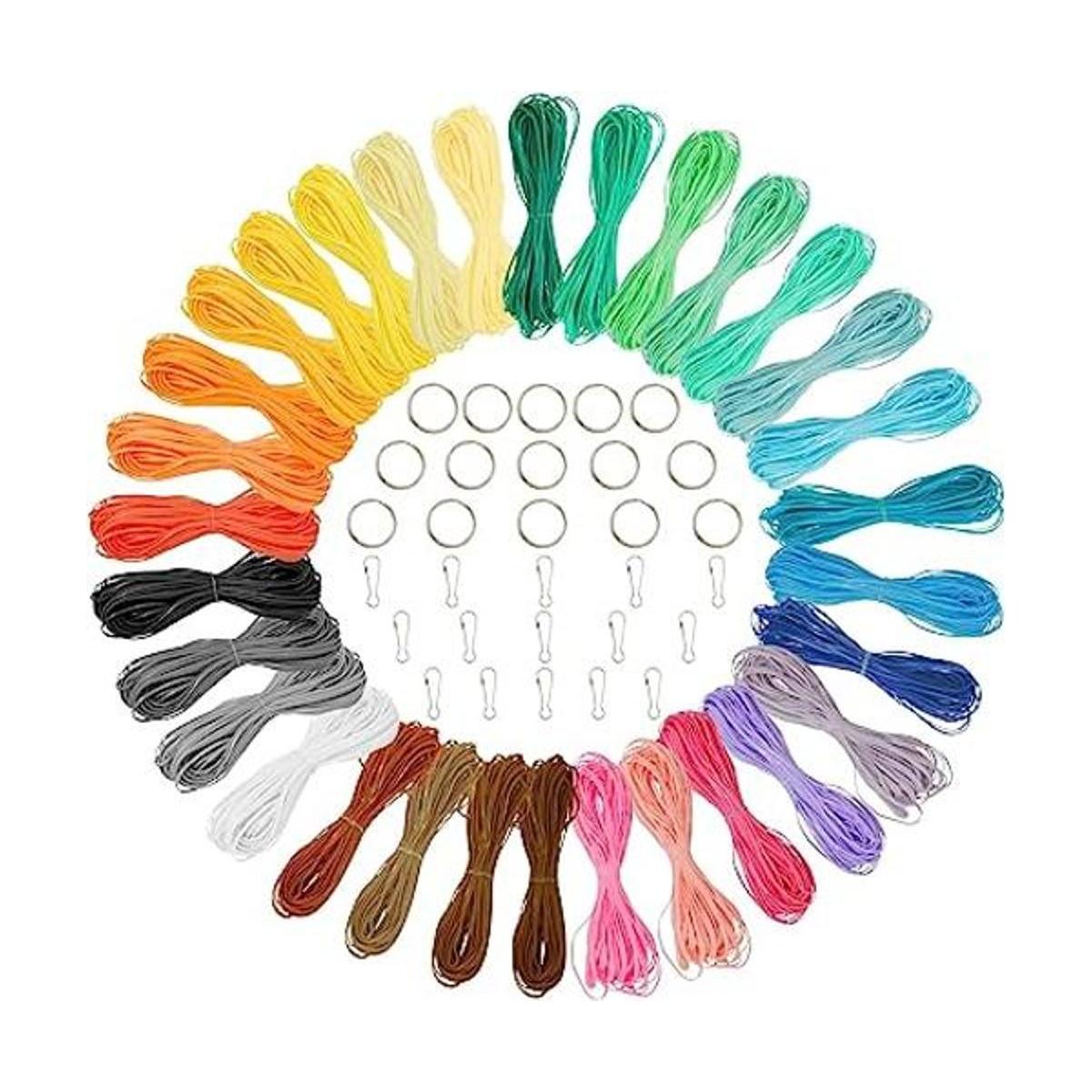 Kit de cuerda de gimp de 31 colores para 15 llaveros