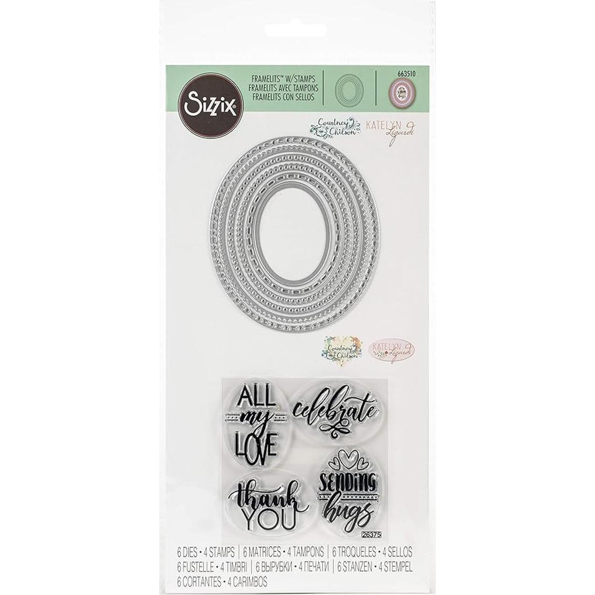 Sizzix Framelits Troqueles con sellos ovalados 6