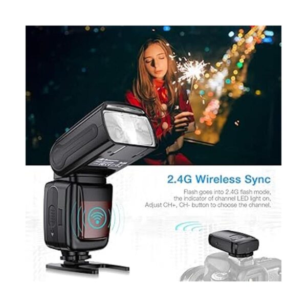 Powerextra Pantalla LCD Flash Speedlite 2.4G Kit de_2