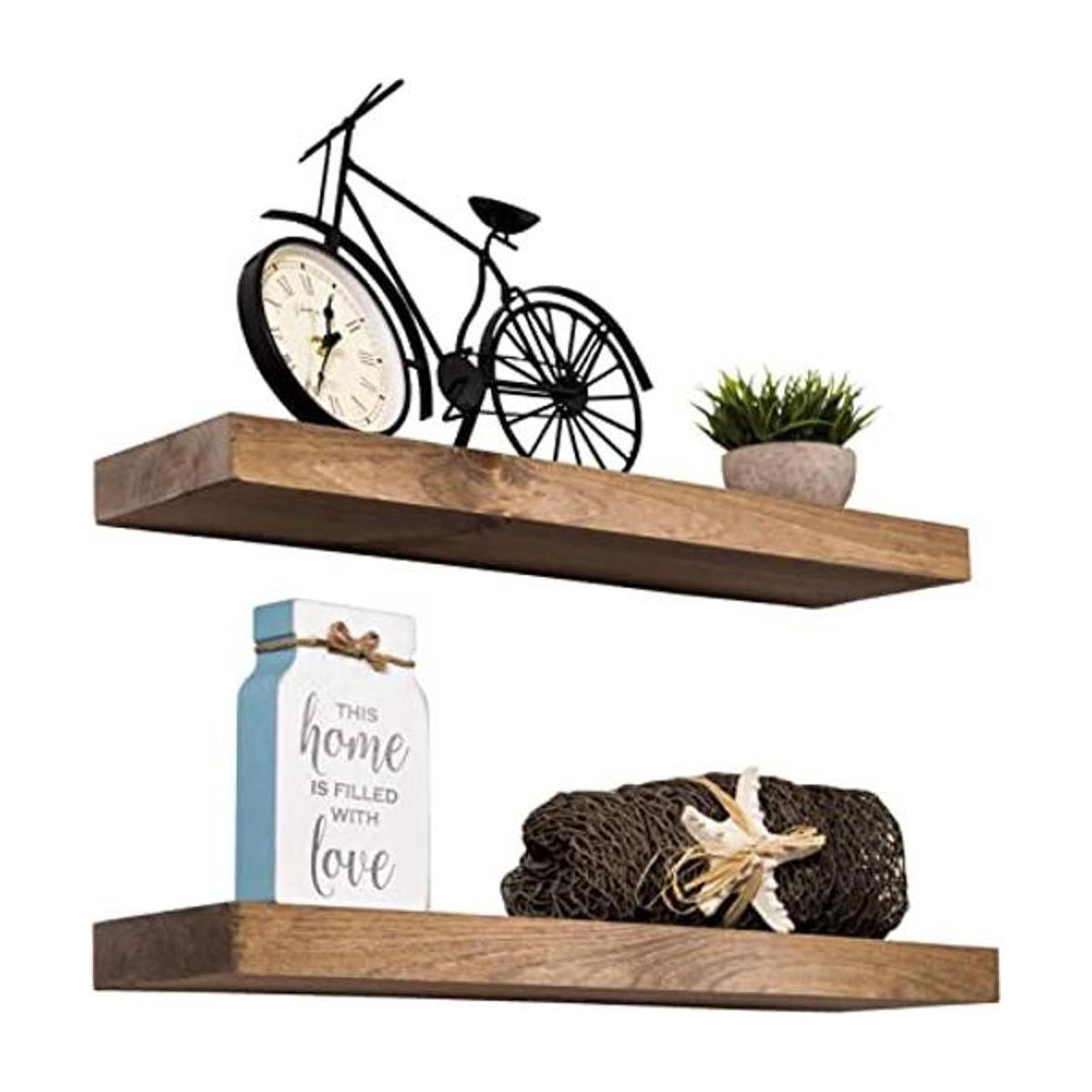 Imperative Décor Juego de 2 estantes flotantes de madera