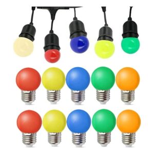 Paquete de 10 bombillas LED de colores de 1 W E27 G45