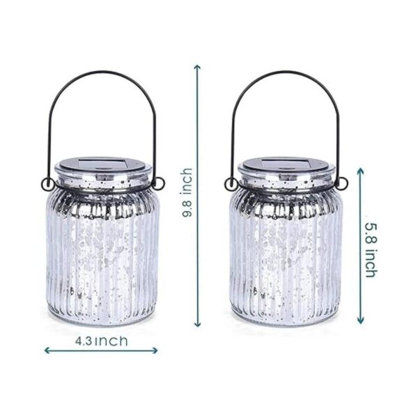 Solar Mercury Glass Jar Paquete de 2 lámparas de mesa para_3