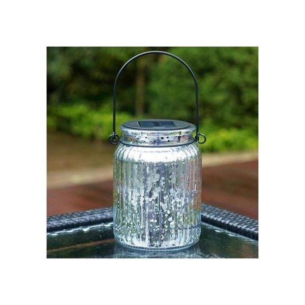 Solar Mercury Glass Jar Paquete de 2 lámparas de mesa para_4