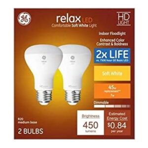 GE Relax Paquete de 2 bombillas LED R20 de 45 W_1