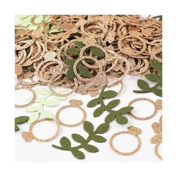 Fonder Mols Confeti de mesa de boda verde confeti bohemio