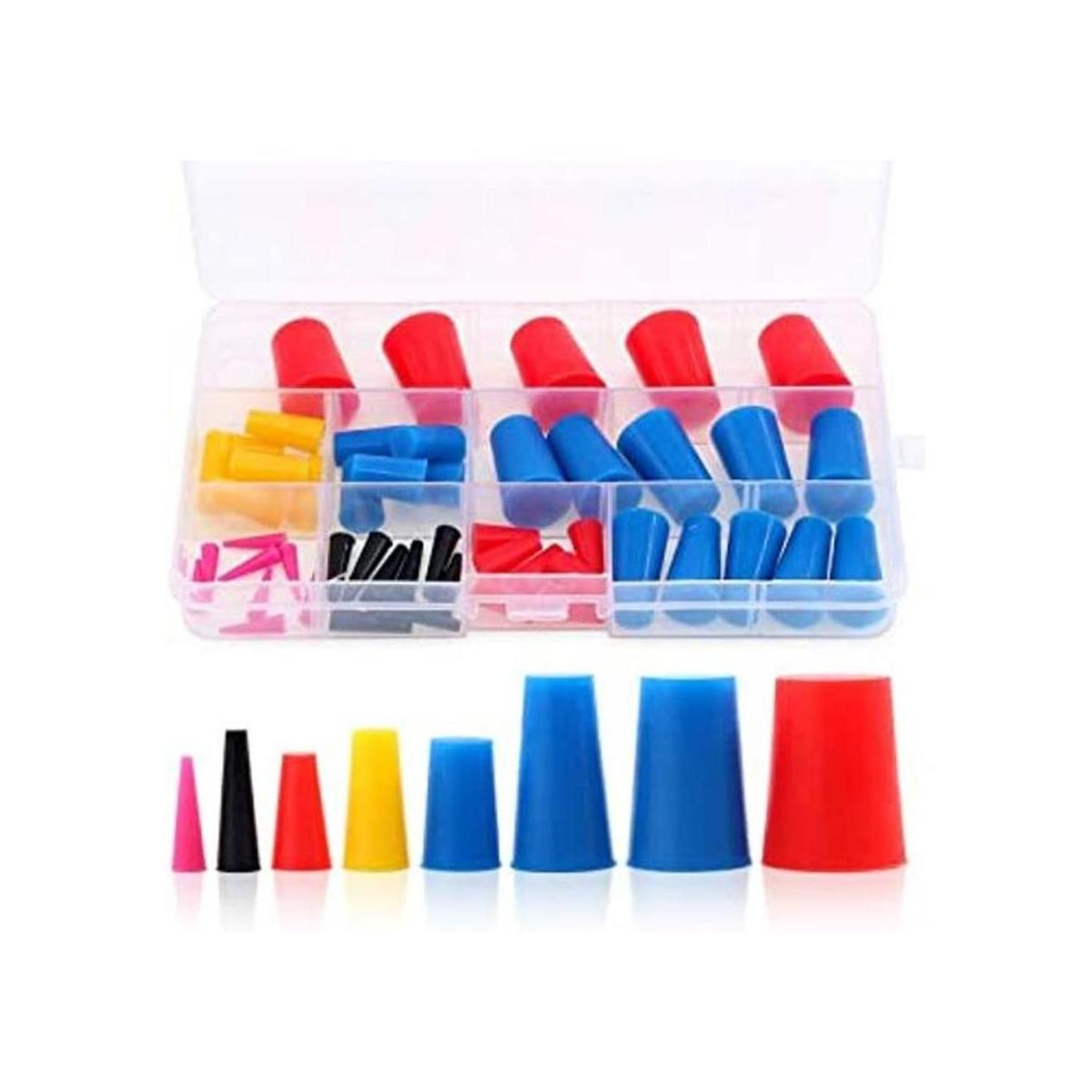 Juego de 50 tapones de goma de silicona para enmascarar