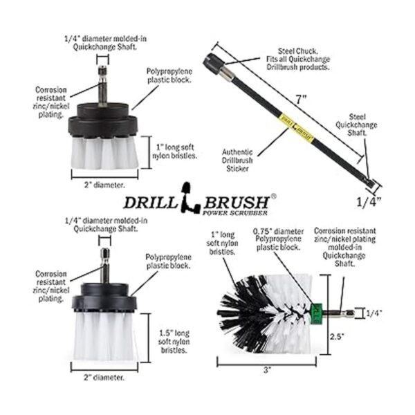 Kit de limpieza de Drill Brush cepillos con conector para_5