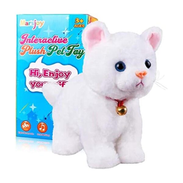 Juguete robot interactivo de peluche blanco de gato gato_1