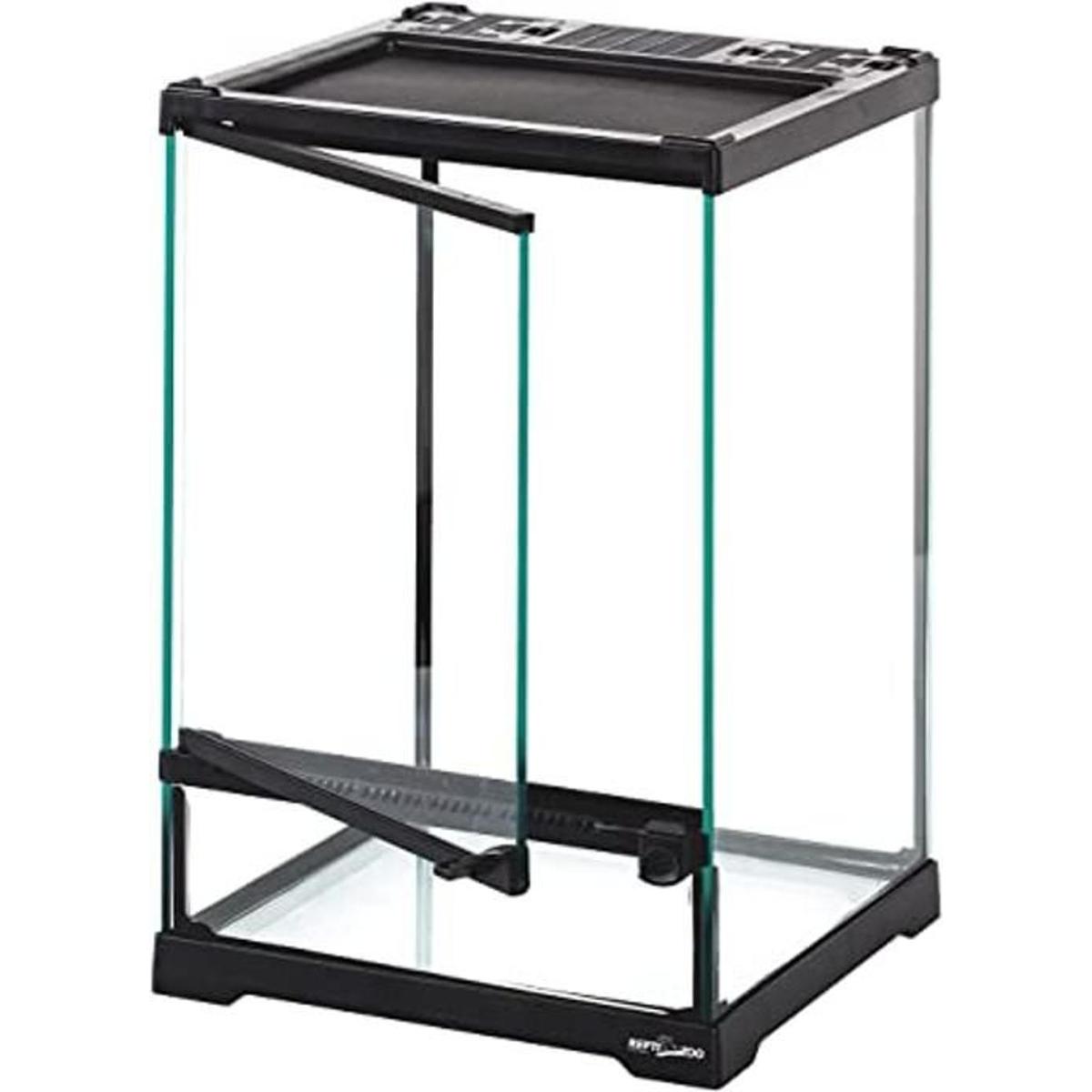 REPTIZOO Mini terrario de cristal de reptiles puerta de