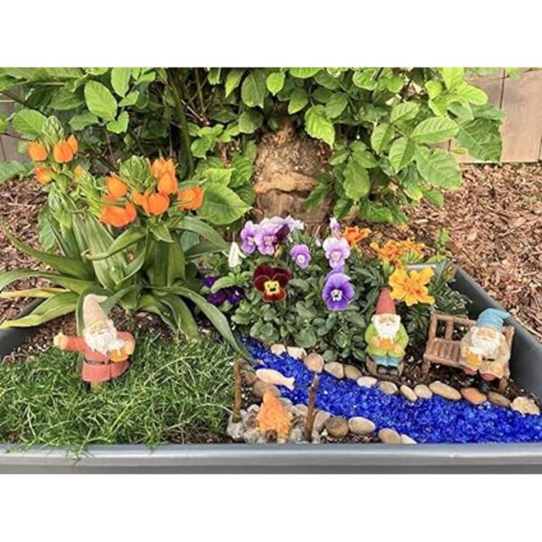GlitZGlam Juego de gnomos de jardín de 5 piezas para el_2