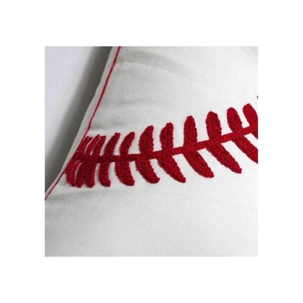 DECOPOW Funda de almohada bordada de béisbol cuadrada de_2