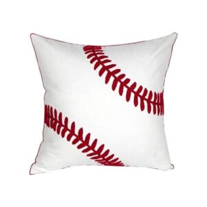 DECOPOW Funda de almohada bordada de béisbol cuadrada de_1