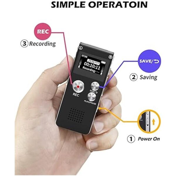 Grabadora de voz digital de 16 GB con reproducción para_4