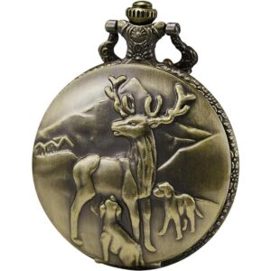Morfong Reloj de bolsillo unisex de cuarzo con diseño de_1