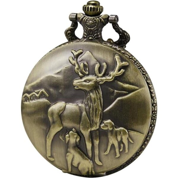 Morfong Reloj de bolsillo unisex de cuarzo con diseño de_1