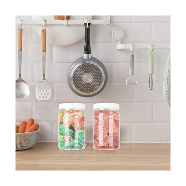 Fasmov Juego de 6 tarros de plástico de 17 oz con tapas_5