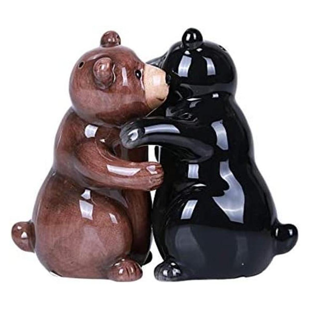 Hugging Bears Juego de salero y pimentero magnético de