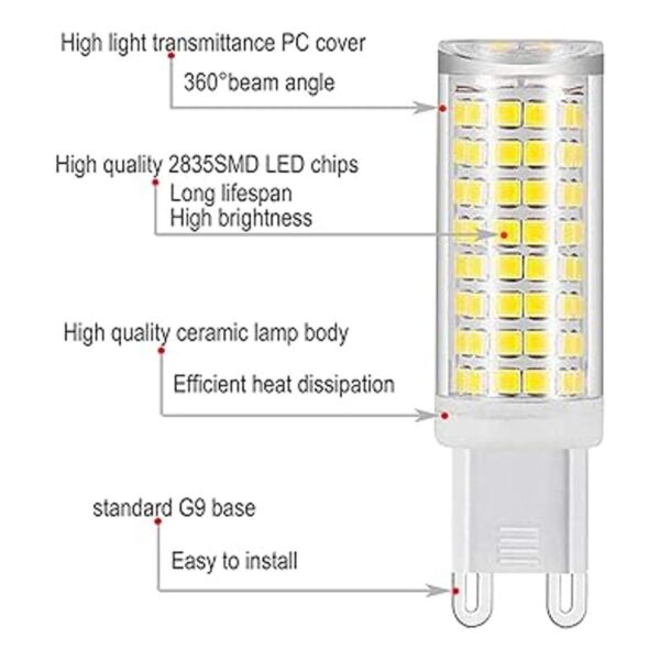 Bombilla LED G9 equivalente a bombilla halógena de 75 W_4