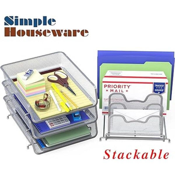 SimpleHouseware Paquete de 3 bandejas apilables para_3